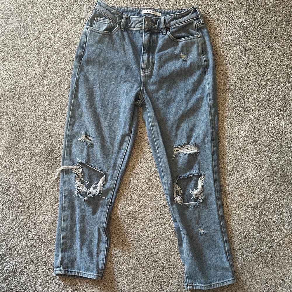 PacSun Ripped Light Blue Boyfriend Jeans